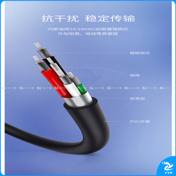 绿联 UGREEN 数据线 10354 0.5米 USB2.0转Mini 数据线 