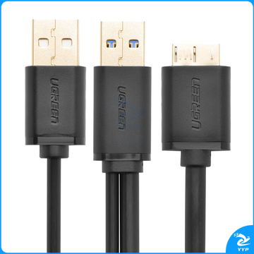 绿联 UGREEN 数据线 10898 USB3.0*2转Micro USB 3.0 0.5米