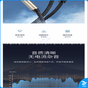 绿联 UGREEN 音频线 40793 AV126 3.5转双6.5音频线 一分二转接头 6.35mm大二芯连接线 3m (黑色)