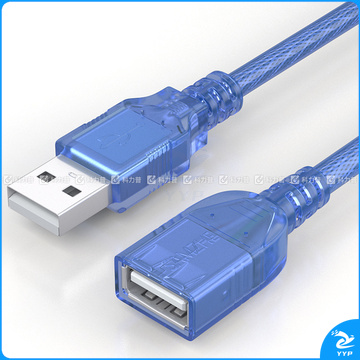 山泽 SAMZHE USB延长线usb2.0数据连接线公对母 TML15 1.5米 AM/AF电脑U盘鼠标键盘读卡器加长线透明蓝