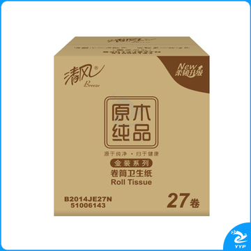 清风 Breeze 原木金装卷筒卫生纸 B2014JE27N1 四层  140g/卷 27卷/箱