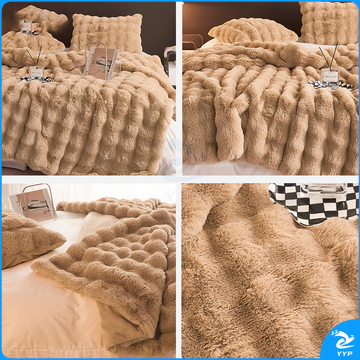 伊伊爱 印染托斯卡纳兔兔绒毛毯 TZ0TK02300154 200*230cm 聚酯纤维 (高雅棕色) 袋装