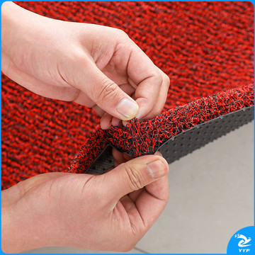 国标 加厚丝圈钉底PVC防滑脚垫 加厚黑红2.0 1.2米宽 9米/卷