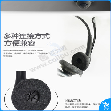 捷波朗 Jabra 话务耳机 BIZ 1500 DUO-RJ9 双耳 (黑色) 含水晶头线