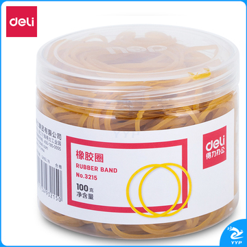 得力 3215 橡胶圈 100g/筒 （单位：筒） 黄