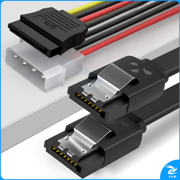 山泽 SAMZHE 高速SATA3.0硬盘数据线(直对直)+SATA串口硬盘电源线SSD固态硬盘连接线安装线套装 TK07 套装