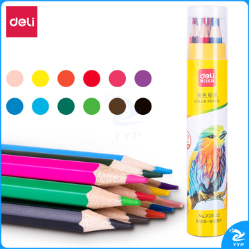 得力7070-12_12色六角杆彩铅混色12色/筒24筒/盒（单位：盒）