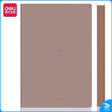 得力（deli）22284软面贴芯皮面本-A5-210mm*143mm/96张(棕)(单位：本）