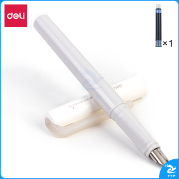 得力A932钢笔(可擦纯蓝/笔壳灰色)(盒)