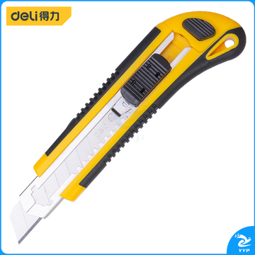 得力工具 DL009 塑柄包胶3连发美工刀 18mm自锁3连发 SK5 （单位：把）