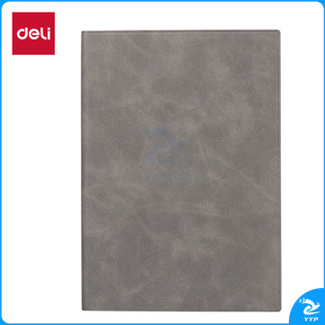 得力(deli)25K/112张笔记本子皮面本 记事本手账本日记本软抄本 灰色BP151
