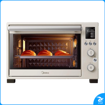 美的（Midea）35L家用多功能电烤箱 双层玻璃门/搪瓷内胆/精准控温/热风烘烤 PT3530W-D
