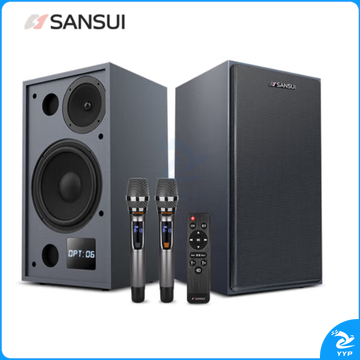 山水（SANSUI）H5 电视音响蓝牙K歌 家庭KTV音响套装多媒体书架音箱木制2.1声道有源卡拉OK6.5英寸低音炮