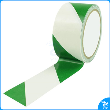 伏兴 FX938 安全警示胶带 地面划线胶纸 斑马线胶带地标警示贴彩色标识胶带 绿白 4.8cm*18y 6卷装  （箱）