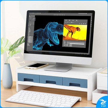 金隆兴显示器增高架子电脑显示屏幕办公桌面收纳架一体机置物托架带抽屉