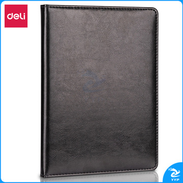 得力7993单包贴芯PU材质皮面本-25K-205mm*143mm/80张(单位：本)黑