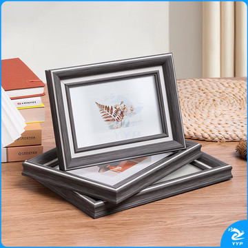 金隆兴7寸相框摆台弧边灰褐色创意相框挂画照片墙画框装裱结婚宝宝相框