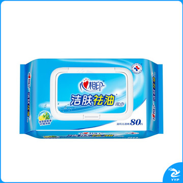 心相印洁肤祛油湿巾 80抽 清洁专用 婴儿可用 新老包装随机发