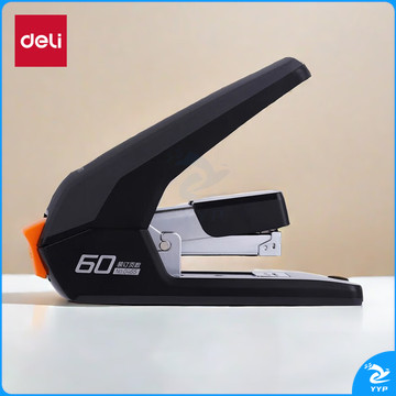 得力(deli)60页省力厚层大订书机/订书器 大号加厚订书机 适配23/6~23/10订书钉 黑色0465
