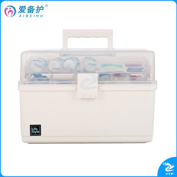 爱备护 医药箱家用多功能特大号塑料药箱便携式透明药品收纳箱ABH-J004A 1套