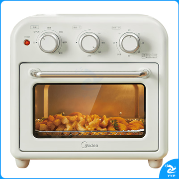 美的（Midea）家用多功能空气炸锅电烤箱一体机 高效脱脂/可视化/循环热风免翻面 15L浅杏色PT1510