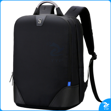 爱华仕电脑包16英寸男士双肩包轻便女背包旅行商务多功能通勤包 黑色