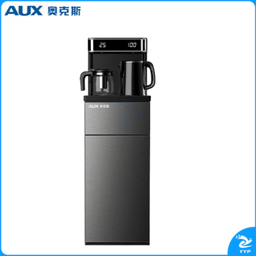 奥克斯（AUX）家用茶吧机大屏下置水桶饮水机 双温双显双出水口 立式智能遥控茶吧机制冷款YCB-0.75-58