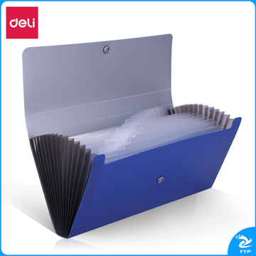得力 5562 风琴包260*140*25mm13格PP材质（单位：个）(蓝)
