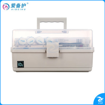 爱备护 医药箱家用塑料药箱便携式药盒手提多层药箱ABH-J003A 1套