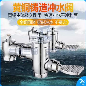 冲水阀  卧式可伸缩蹲便厕所脚踏延时阀  手按冲水器手动自闭