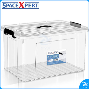 SPACEXPERT 衣物收纳箱塑料整理箱95L透明 1个装 带提手