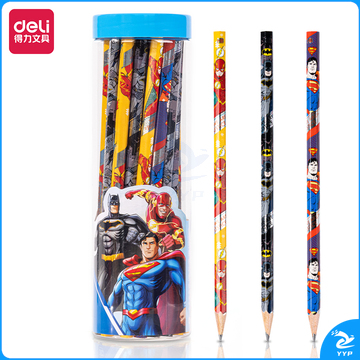 得力HC103-HB_DC正义联盟桶装HB铅笔(混)(25支/桶)（单位：桶）