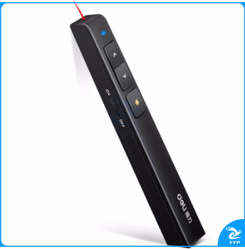 得力(deli)翻页笔教师用ppt投影笔激光翻页笔激光笔演讲笔 无线演示翻页器课件笔 红光 黑色2802