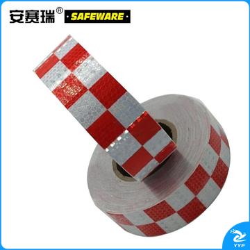 安赛瑞14367晶格反光警示胶带红白5cm*50m（卷）
