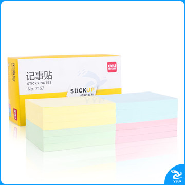得力(deli）100张便利贴76*100mm备忘便签纸易撕好贴粘贴牢固优事贴记事贴自粘留言本笔记本本子（混）7157