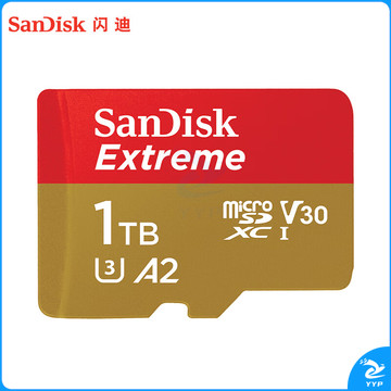 闪迪（SanDisk）1TB TF内存卡 4K高清 A2 V30 U3 至尊极速存储卡 兼容运动相机无人机 读速190MB/s 写速130MB/s