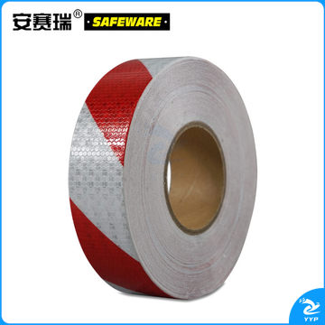 安赛瑞14359晶格反光警示胶带红白50mm*50m（卷）