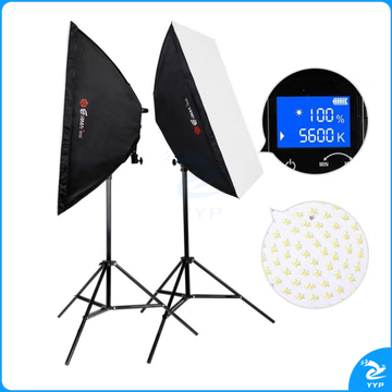 锐玛YD601双灯套餐 LED摄影灯套装 摄影棚柔光箱人像补光灯（不含锂电池）