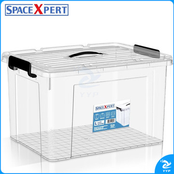 SPACEXPERT 衣物收纳箱塑料整理箱50L透明 1个装 带提手