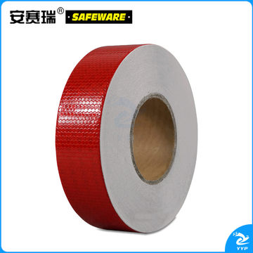 安赛瑞14354晶格反光警示胶带红50mm*50m（卷）