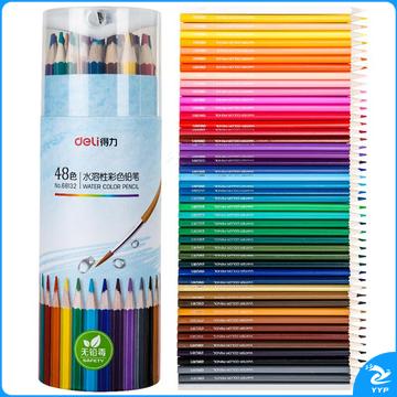 得力68132_48色水溶性六角杆彩铅(混)(48色/筒)（单位：筒）