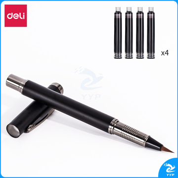 得力75510钢笔式毛笔尼龙毛笔头（黑色）（单位：盒）