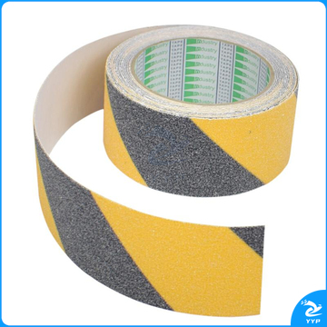 伏兴 磨砂胶带5cm*5m6卷 磨砂防滑警示胶带 楼梯台阶耐磨防滑胶带 5S标贴地面划线警戒胶带可定做 黑黄斜纹 5cm*5米 6卷装（箱）