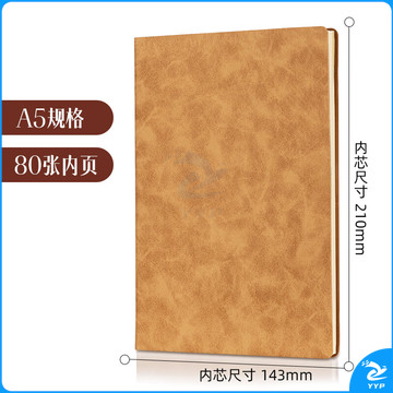 得力（deli） [4本装]可定制笔记本子羊巴皮面本A5/80张  BP107