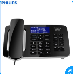 飞利浦(PHILIPS)录音电话机 固定座机 办公家用 中文菜单 自动录音 CORD495黑色0