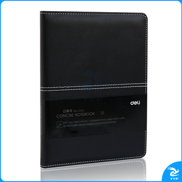 得力3324记事本-25K-205mm*143mm-112张(黑)(单位：本)