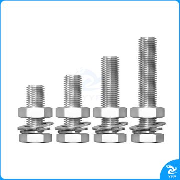 不锈钢外六角螺栓螺丝螺母平垫弹垫套装 M8*25