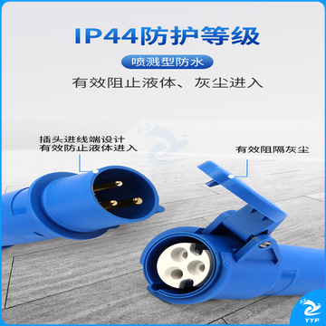 芯工业连接器 16A 工业航空插头插座IP44公母头套装IPS-PS316