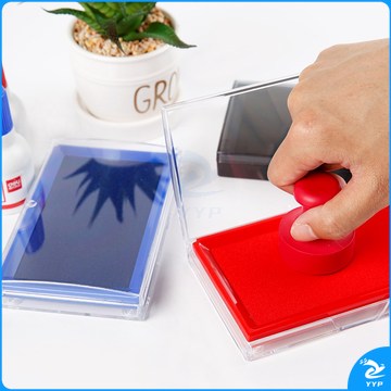 得力（deli） 印台 快干印泥大号透明塑料印台 9864快干印台(蓝)