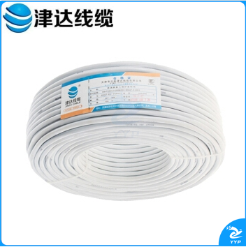 津达RVV2*0.5津达平方2芯铜芯软电线护套线空调延长线 百米 白色 0.5平方2*0.5平方护套线100米